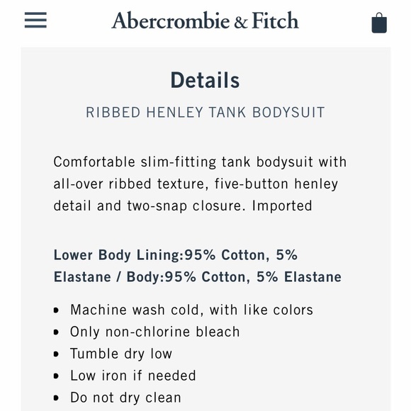 SOLD Abercrombie and Fitch henley tank bodysuit - Picture 5 of 5